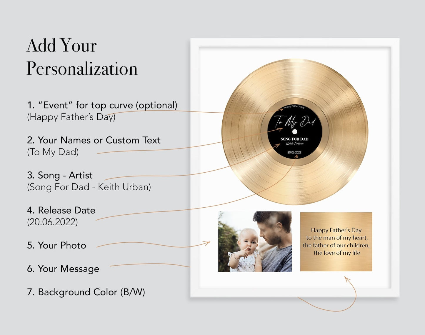 Father's Day Gift ✰ Custom Vinyl Record