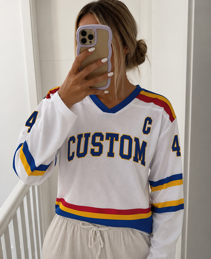 Custom Vintage Hockey Jersey, College Hockey Jersey, Retro Athletic Recycled Hockey Fan Jersey