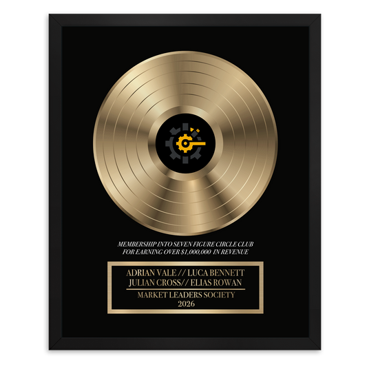 Custom Business Milestone Vinyl Record Frame – Commemorative Achievement Award Plaque