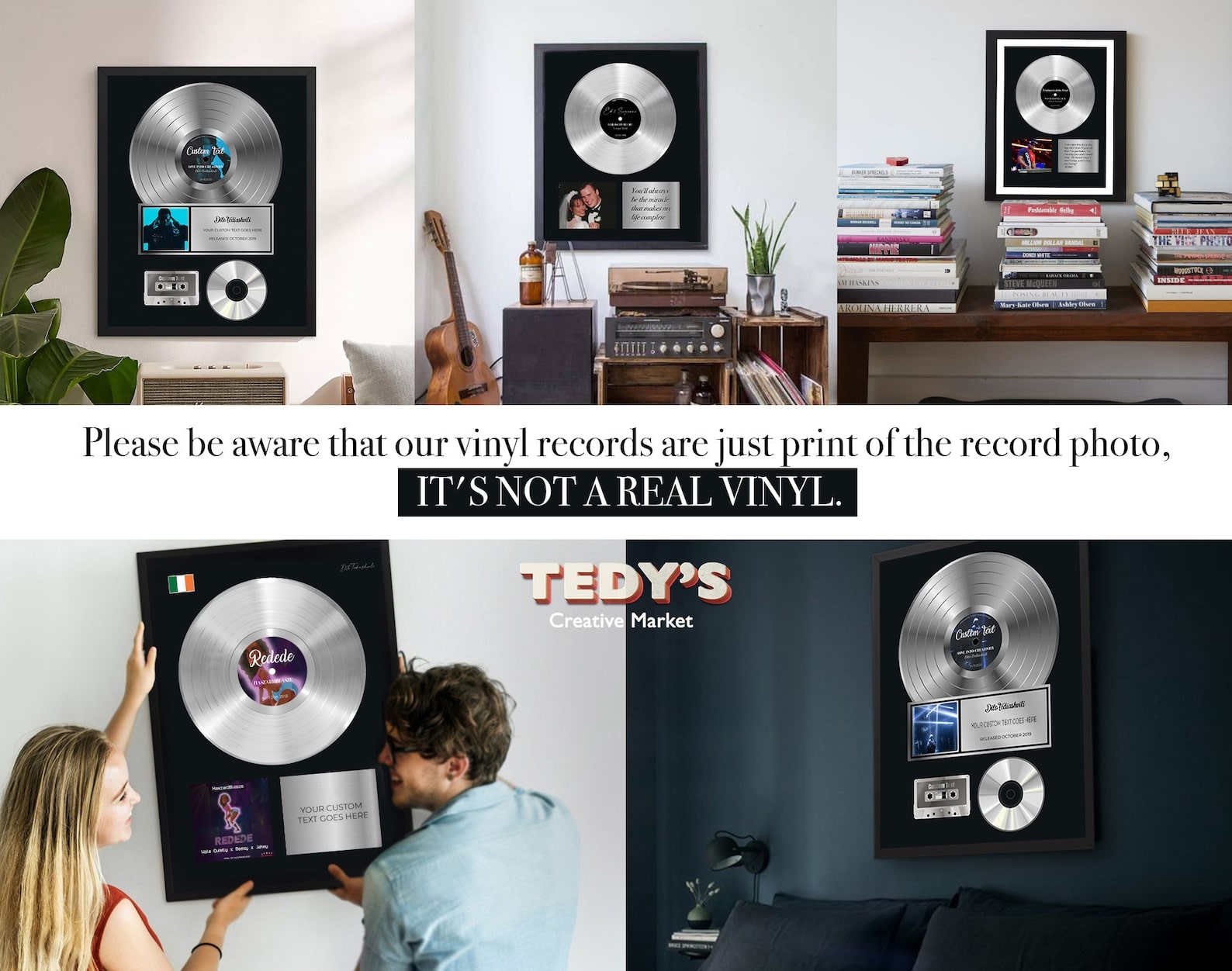 Personalized Music Award Plaque ☆ Custom Vinyl Record