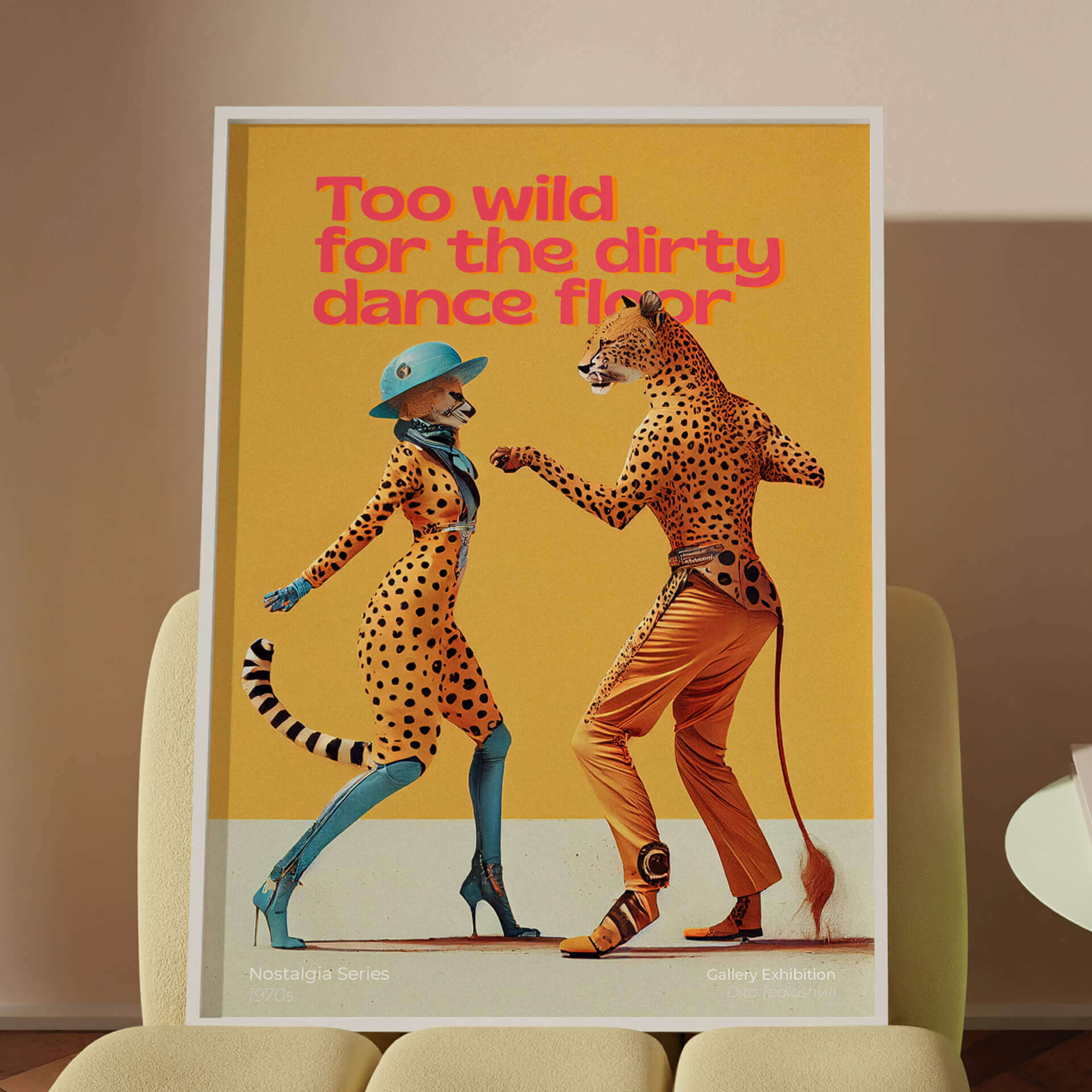 Cheetah Poster Funky Wall Art Quirky Wall Decor – DitoTediashvili