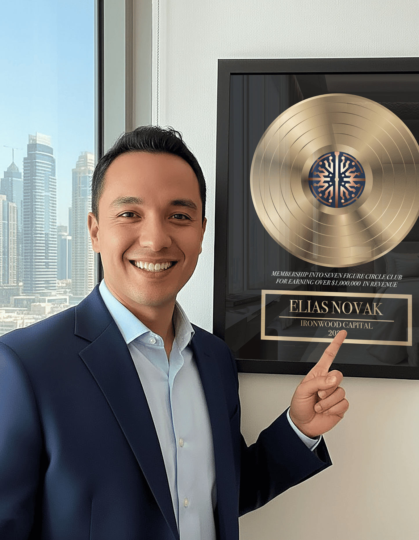 Custom Business Milestone Vinyl Record Frame – Commemorative Achievement Award Plaque